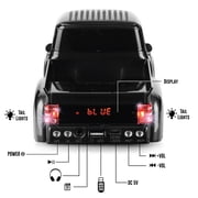 QFX BT-1956 RETRO TRUCK DUAL 2” BLUETOOTH SPEAKER WITH BASS RADIATOR AND ON-THE-GO LED LIGHTS (Black)