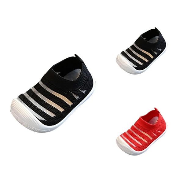 Toddler Girl Shoes Little Girls Sneakers Summer And Autumn Cute Girls Flying Woven Mesh Breathable Flat Solid Color On Comfortable