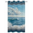 thumbnail image 2 of Outdoor Curtains for Patio, Blue Sky Ocean Waterproof Blackout Outside Curtain for Porch/Pergola/Gazebo, Coastal Sea Waves Summer Window Scenery Thermal Insulated Drapes, 1 Panel, 54 x 95 Inch, 2 of 8