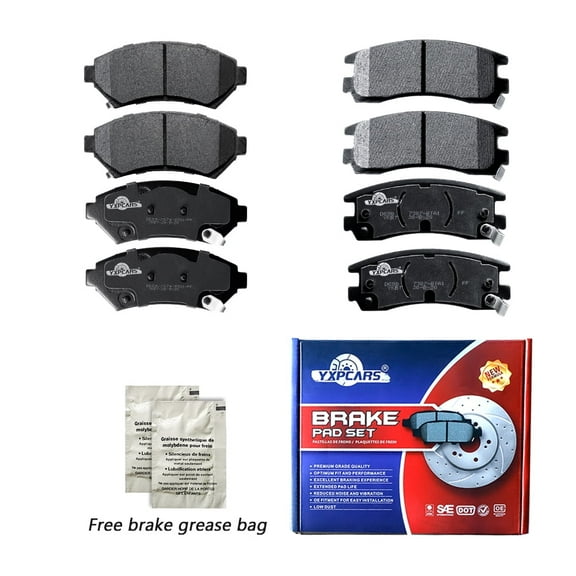 YXPCARS Brake Pads, Ceramic, 8 Pieces, Front and Rear, for Chevy Impala Monte Carlo 2000 2001 2002- 2004