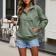 thumbnail image 3 of Womens-Button-Henley-Pullover-Sweatshirt-Casual-Mock-Neck-Long-Sleeve-Fleece-Tops-with-Pocket, 3 of 5