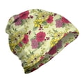 thumbnail image 1 of Floral Unisex Beanie, Naive Nature Flowers Art, Hiking Outdoors, Pastel Green Multicolor, by Ambesonne, 1 of 1