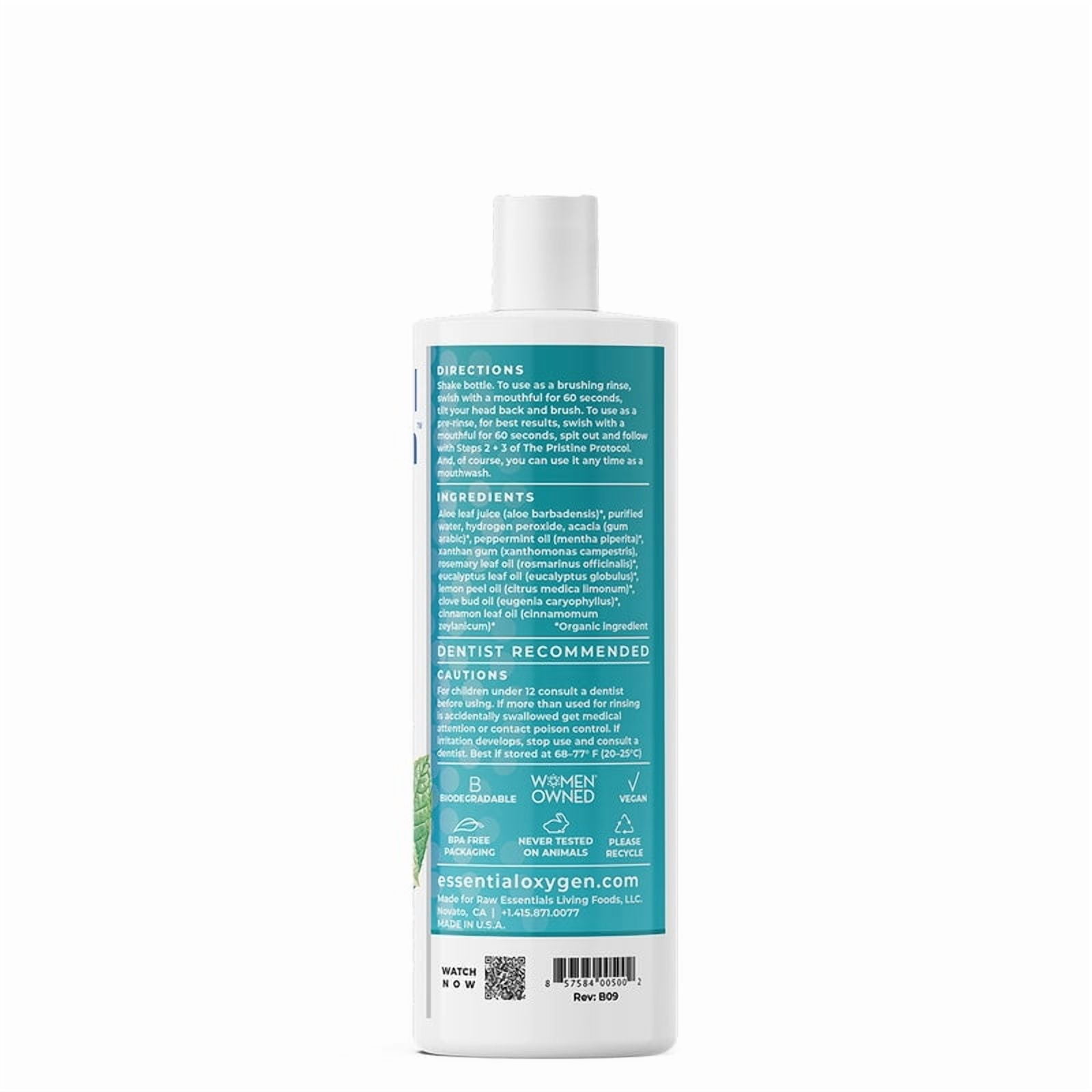 Essential Oxygen BR Organic Mouthwash, Alcohol-Free, Anticavity, Peppermint, 16 oz, 3 Pack