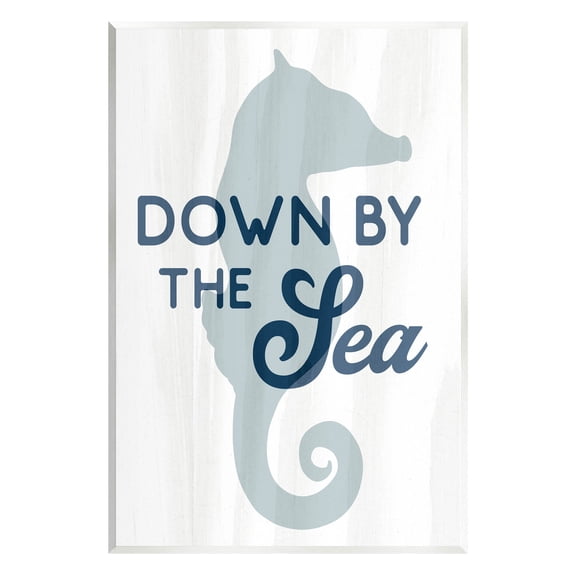 Stupell Industries Down By The Sea Seahorse Graphic Art Unframed Art Print Wall Art, Design by Lil' Rue