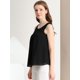 thumbnail image 4 of Allegra K Camiseta Sin Mangas De Chifón Con Forro Y Parte Delantera Plisada Para Mujer Negro XS Unique Bargains Camisa, 4 of 6