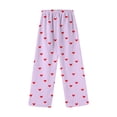 thumbnail image 3 of Valentine's Day Womens Flannel Pajama Pants Fluffy Plush Cozy Heart Print Lounge Pj Pants Elastic Waist Fuzzy Valentines Sleepwear, 3 of 3