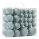 thumbnail image 2 of Set de Bolas de Navidad de Terciopelo de 46 piezas | Adornos de plástico marrón con flocos | Decoración resistente y inquebrantable con ganchos metálicos y cuerdas colgantes | Tamaño versátil para, 2 of 8