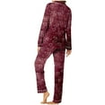 thumbnail image 5 of Winter Pajamas For Women Set Cozy Casual Loose Cute Cardigan Heart Graphic Collar Long Sleeve Button Up Loungewear Soft Two Piece Holiday Sleepwear With Pockets Purple L, 5 of 7