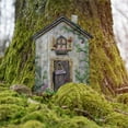thumbnail image 6 of Weloille Miniature Gnome Door Figurines Home Wooden Garden Window Door Art Tree Sculpture Statues Ornament Outdoor Decor, 6 of 6