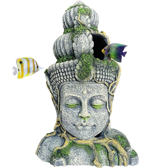 Estatua de cabeza de Buda para pecera Hamiledyi, decoración de acuario