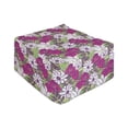 thumbnail image 1 of Floral Rectangle Pouf, Bold and Inky Illustrations of Roses Lilies and Chamomiles, Under Desk Foot Stool for Living Room Office Ottoman with Cover, 25", Magenta Purple, by Ambesonne, 1 of 4