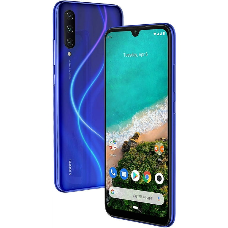 Xiaomi Mi A3 128GB + 4GB RAM, Triple Camera, 4G LTE Smartphone -  International Global Version, Blue