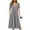 *1-Gray, variant on Women's One-Piece Short Sleeve Midi Dress,Ladies Drawstring Waist Dress with Pockets,Side Slit T-Shirt Dress for Women,Gray,S-2XL