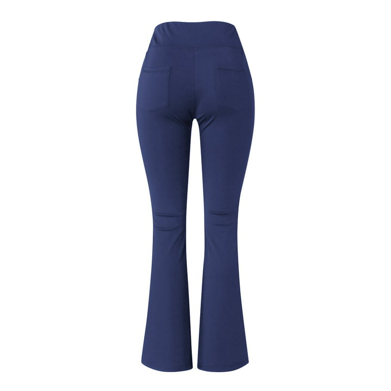 Yubnlvae Womens Yoga Pants Women Yoga Pants High Waist Flare Leggings Wide  Straight Leg Sports Trousers Flared Trousers With Pocket For Yoga Pilates  Fitness Pants For Women Blue 
