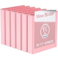 thumbnail image 1 of Davis Group Economy 3-Ring View Binders, 1.5" Round Rings, 350 Capacity, Blush, Pack of 6, 1 of 4