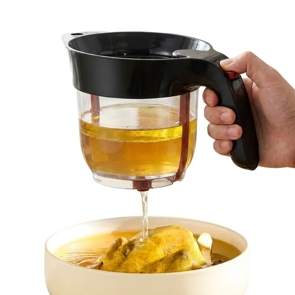 33 oz/4 Cup Fat Separator with Strainer and Bottom Release Food-Grade PP ABS Heat-Resistant Grease Separator for Home Cooking Healthy Gravy and Broth