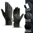 thumbnail image 3 of harmtty 1 Pair Winter Cycling Gloves Great Friction Particle Palm Finger flip Unisex Soft Thickened Warm Windproof Waterproof Reflective Zipper Pockets Outdoor Gloves Grey1, 3 of 8
