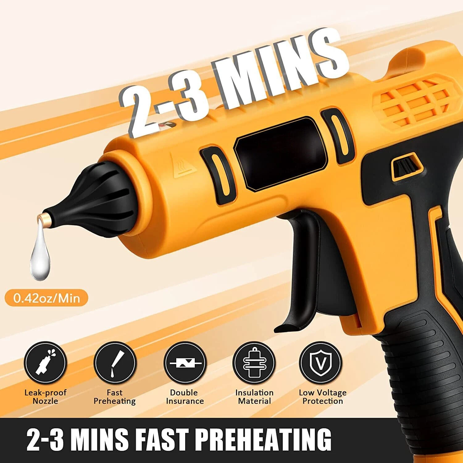 Cordless Electric Handheld Hot Glue Gun Repair DIY Tool Melt Welding for Dewalt