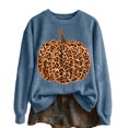 thumbnail image 2 of FASHOFT Halloween Sweatshirt for Women Leopard Print Pumpkin Graphic Pullover Long Sleeve Crew Neck Tops Cozy Fall Winter Sweatshirts S, 2 of 4