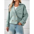 thumbnail image 4 of Gabardina corta Tankaneo para mujer con doble botonadura y solapa, 4 of 7