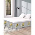 thumbnail image 4 of Sunflower Bed Skirt Cal King 16 Inch Drop, Wrap Around Bed Skirts, Vintage Botanical Elastic Bedskirt Pleated Bed Frame Cover Luxurious Dust Ruffle for Cal King Bed, 4 of 6