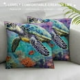 thumbnail image 3 of GOSMITH  Ocean Theme Nautical Decorative Pillow Covers, Sea Turtle Octopus Seahorse Whale Decorative Throw Pillows, Sea Beach Coastal Mediterranean Pillow Cases Home Decor for Sofa, 3 of 5
