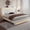 White, variant on Holiway Full Size LED Bed Frame with Upholstered Headboard, Wingback PU Leather Headboard with Charging Station, Diamond Tufting, White