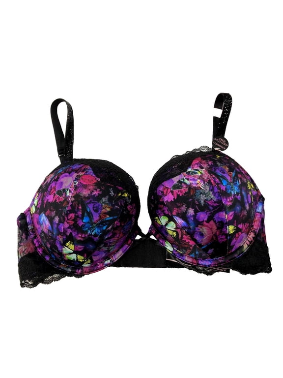 Shine Strap Bombshell Push Up Add 2 Cup Sizes Bra Moody Floral Size 38C NWT