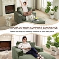 thumbnail image 3 of Muumblus Oversized Lounge Chair with Ottoman, Cloud Accent Reading Armchair for Living Room, Green Chenille, 3 of 9