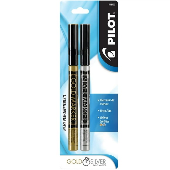 Marcador Creativo Pilot Gold & Silver Marker Color Oro Y Plata, Blíster con 2 Piezas