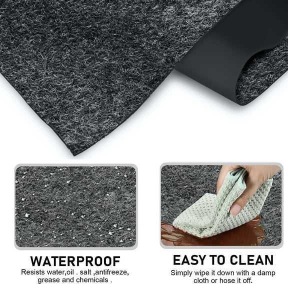 Happydeer Oil Spill Mat for Under Car (105.91" x 264.17"), Floor Mats for Garage with Waterproof Backing, Durable Slip-Resistant Garage Carpet Garage Floor Rug