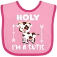 thumbnail image 3 of Inktastic I'm a Cutie White and Brown Holstein Cow with Arrows Boys or Girls Baby Bib, 3 of 4