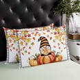 thumbnail image 4 of Thanksgiving Throw Pillow Cover 20 x 26 Inch Decorative Pillow Cover Fall Gray Plaid Pumpkins Gnomes Leaves Retro Lumbar Pillowcase Seasonal Rectangle Cushion Case for Couch Sofa Bed Living Room, 4 of 7
