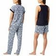thumbnail image 3 of Lucky Brand Women's Pajama Set - 4 Piece Sleep Shirt, Tank Top, Pajama Pants, Lounge Shorts, Size X-Small, Blue, 3 of 4