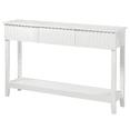 thumbnail image 6 of Tcbosik Modern Console Table with 3 Storage Drawers, 2-Tier Long Sofa Table with Open Shelf, 51.2 inch Entryway Table for Living Room, Hallway, Foyer, White, 6 of 10