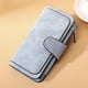 thumbnail image 5 of Monedero para mujer, cartera larga con 3 pliegues, tarjetero con cremallera, monedero de piel sintética, bolso de mano, azul seitruly AP000899-01, 5 of 7