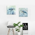 thumbnail image 5 of Sea Turtle Wall-Art for Bathroom Decor - 2 Panel Set of 12 x 12 Inch Teal Sea Turtle with Seagrass Prints, 5 of 6