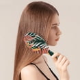 thumbnail image 3 of Palm Inspired Hair Brush, Botanical Pattern Detangler Paddle Brush for Wet Dry Hair, Soft Bristle Hairbrush for Women Men Kids, Colorful Tropical Leaf Design, 3 of 7