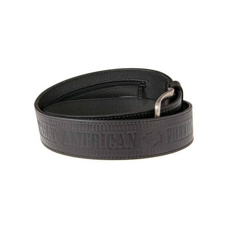 Harley-Davidson Men's Zipper Money Belt Genuine Leather Belt HDMBT11190-BLK, Harley (Best Battle Belt For The Money)
