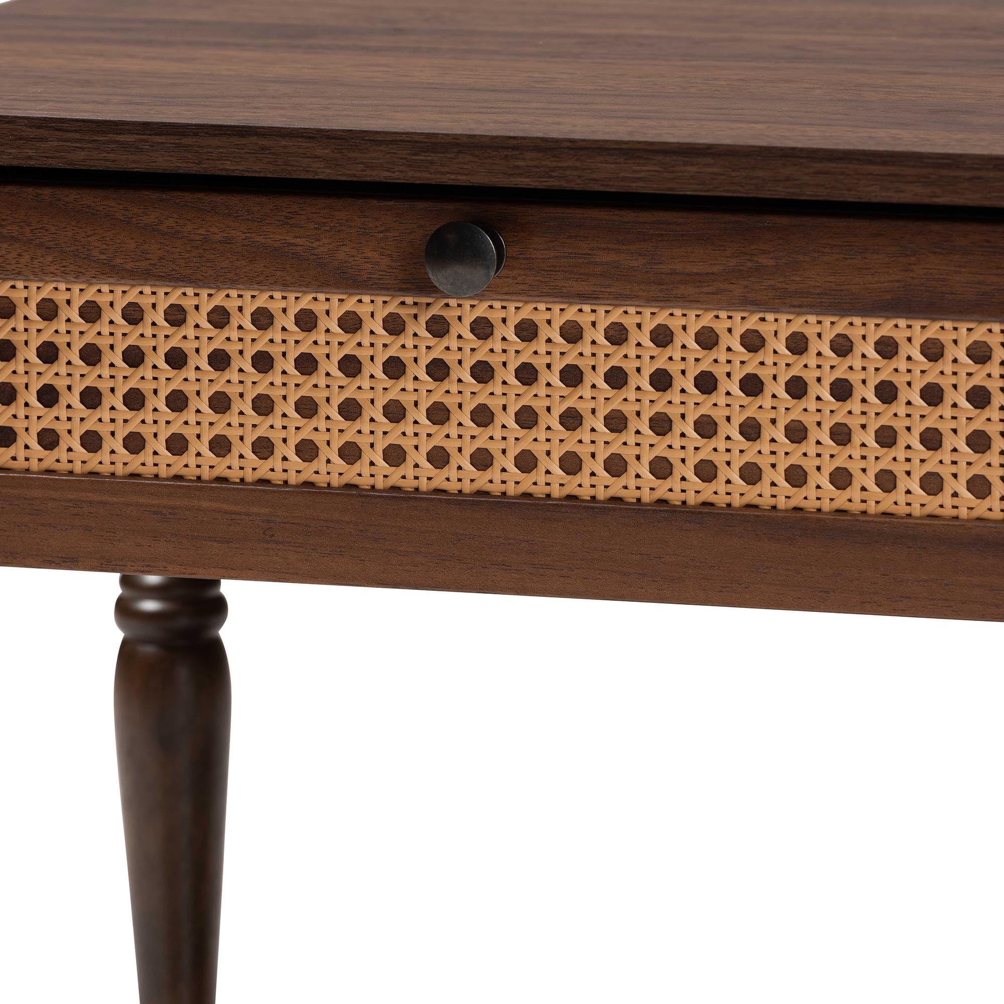 Baxton Studio Roden Transitional Nightstand, 1-Drawer, Dark Brown