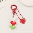 thumbnail image 1 of Llaveros estéticos con dijes, llavero con forma de corazón y mariposa para mujeres y niñas, dije para bolso con cuentas, colgante con dijes para bolso, 1 of 6