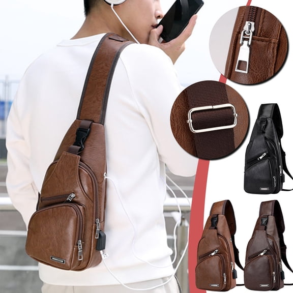 wtutdu Sling Bag for Men Crossbody Sling Backpack Small Sling Bag Multipurpose Crossbody Shoulder Bag Travel Hiking Backpack