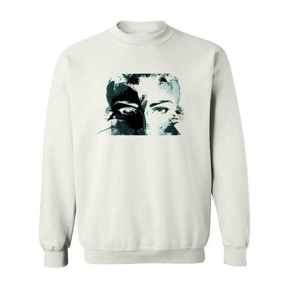Hand-Drawn Woman Face Sweatshirt Men -Image by Shutterstock, Male 3X-Large
