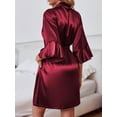 thumbnail image 4 of KISSGAL Sleeveless Nightgowns with Robes Set Satin Silk Bridal Party 3/4 Sleeves Bathrobes with Pocekts, 4 of 6