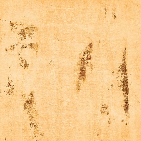 Ahgly Company Indoor Square Abstract Orange Modern Area Rugs, 6' Square