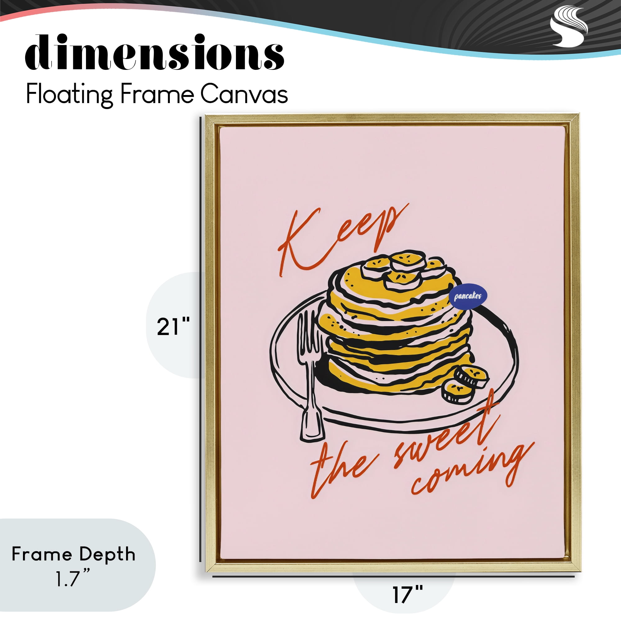 Stupell Industries Keep The Sweet Coming Gold Framed Floater Canvas Wall Art, design by The Prints Vibe
