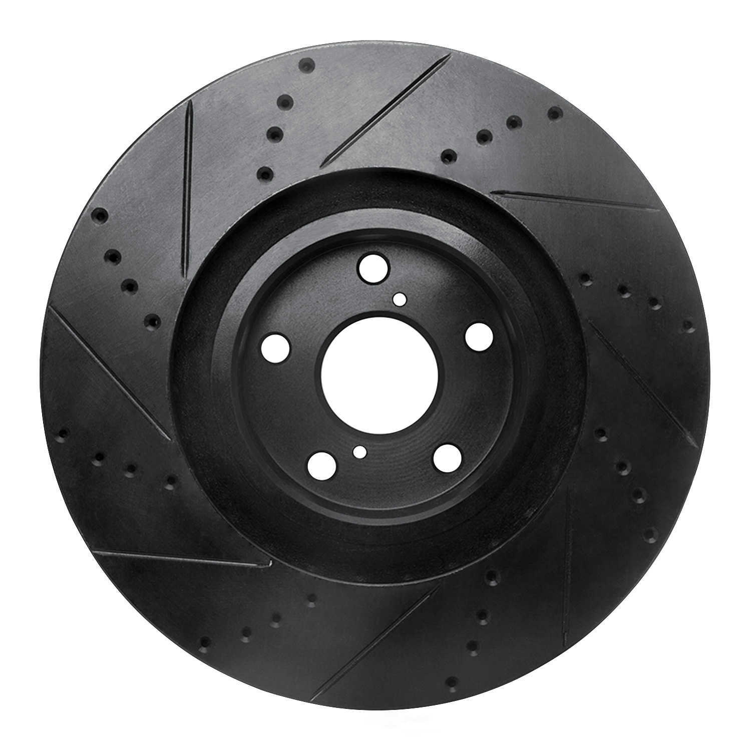 Dynamic Friction Company 633-75028D DFC Brake Rotor - Drilled And Slotted - Black