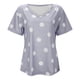 thumbnail image 3 of Gibobby Camiseta de manga corta para mujer Blusa informal suelta lunares para mujer, camiseta manga corta con cuello en V estampada(Gris,G), 3 of 5