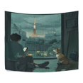 thumbnail image 5 of WOBOGO Rainy Scene Outside The Window Tapestry 60×40in Home Living Room Bedroom Wall Hanging Ornaments, 5 of 10