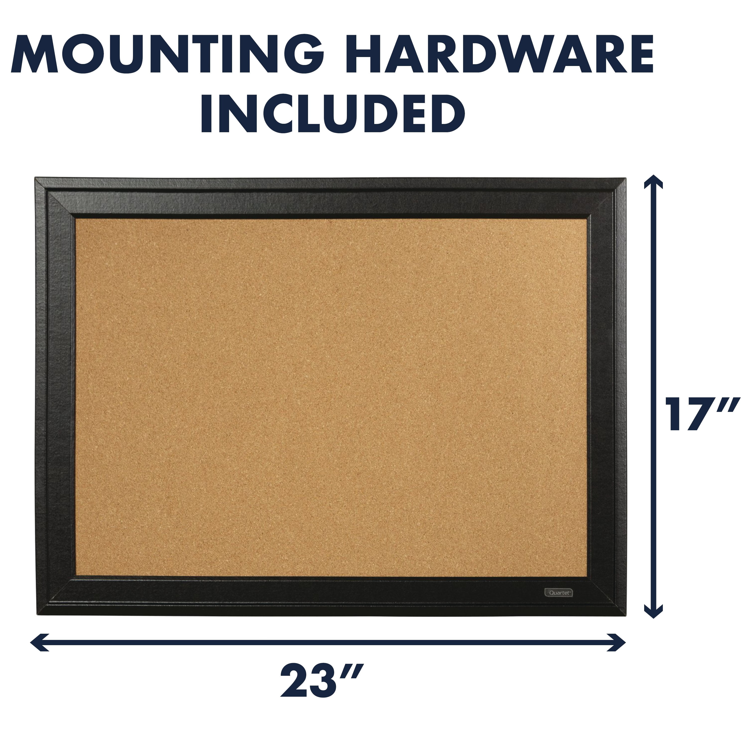 Quartet Home Décor Natural Cork Bulletin Board, 17" x 23", Ebony Frame